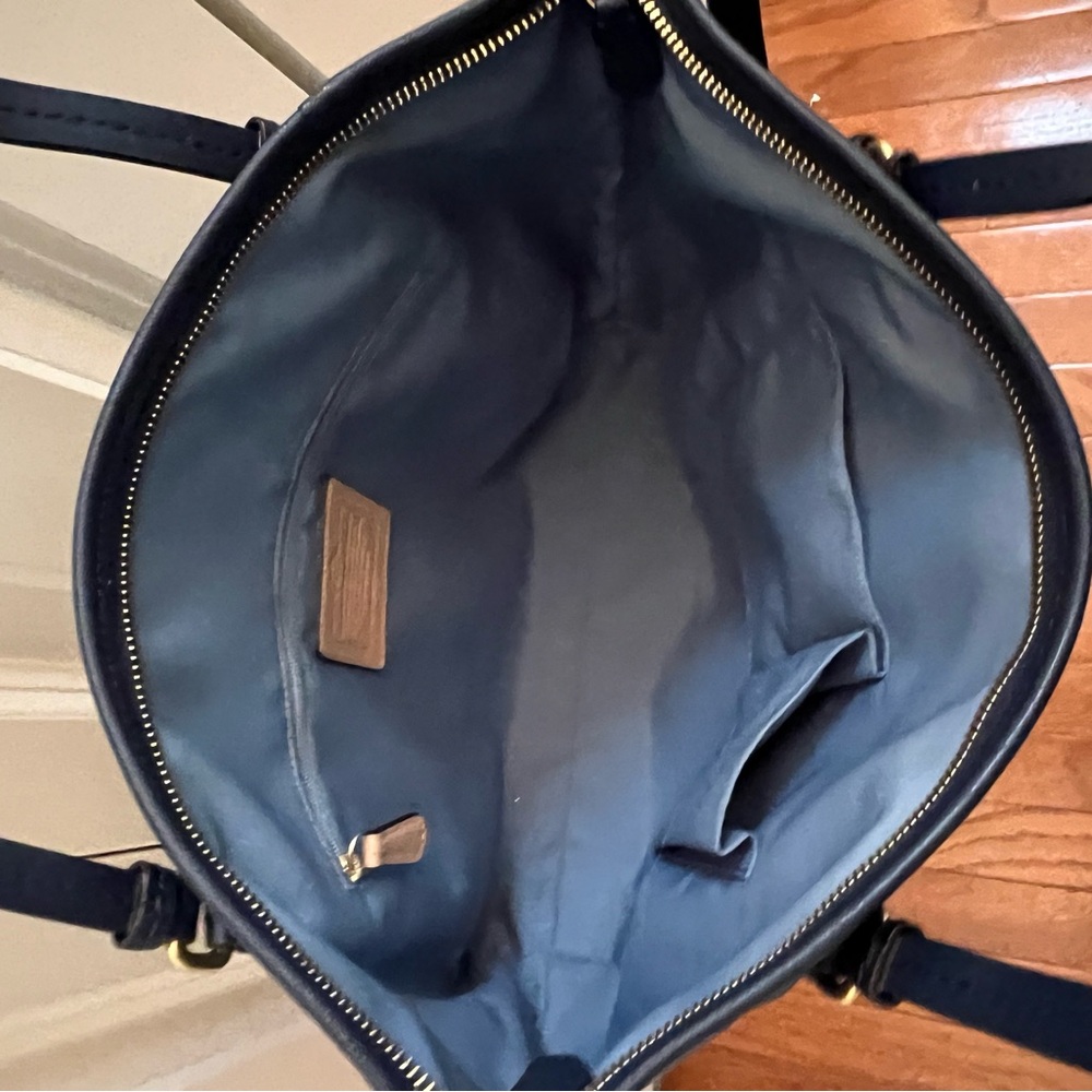 Coach Navy Blue Polyurethane Tote Bag - Picture 9 of 12